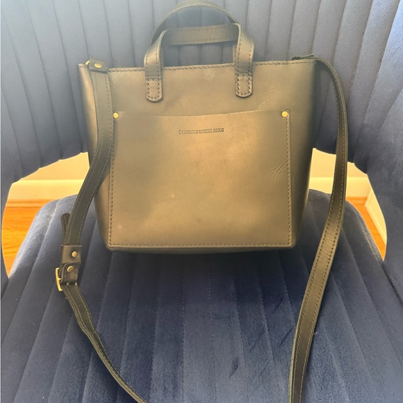 Black Leather Crossbody Tote by Portland Leather - Picture 3 of 9